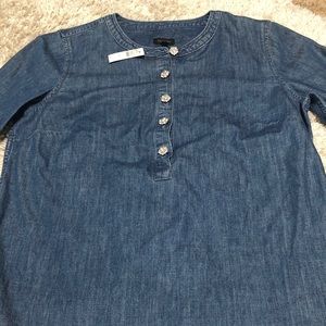 NWT Talbots Denim and Rhinestone Top size M